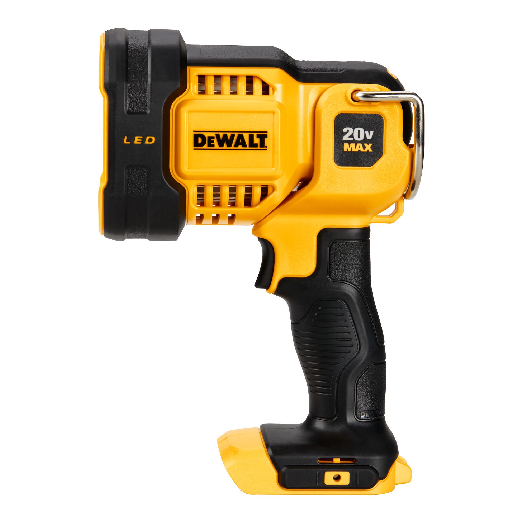 Profile of jobsite LED spotlight without battery