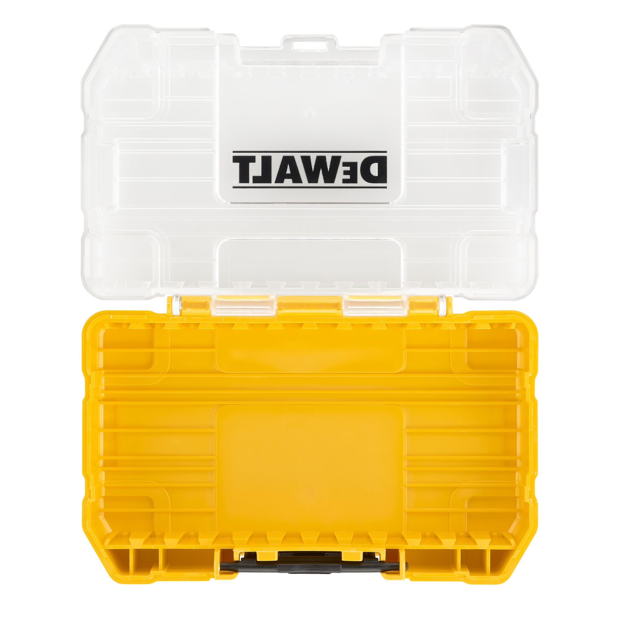 This is a Small DEWALT Tough Case (Empty) & a Small Bulk Storage Case (Empty) & 4 x Screwdriver Bit Bars (Empty)