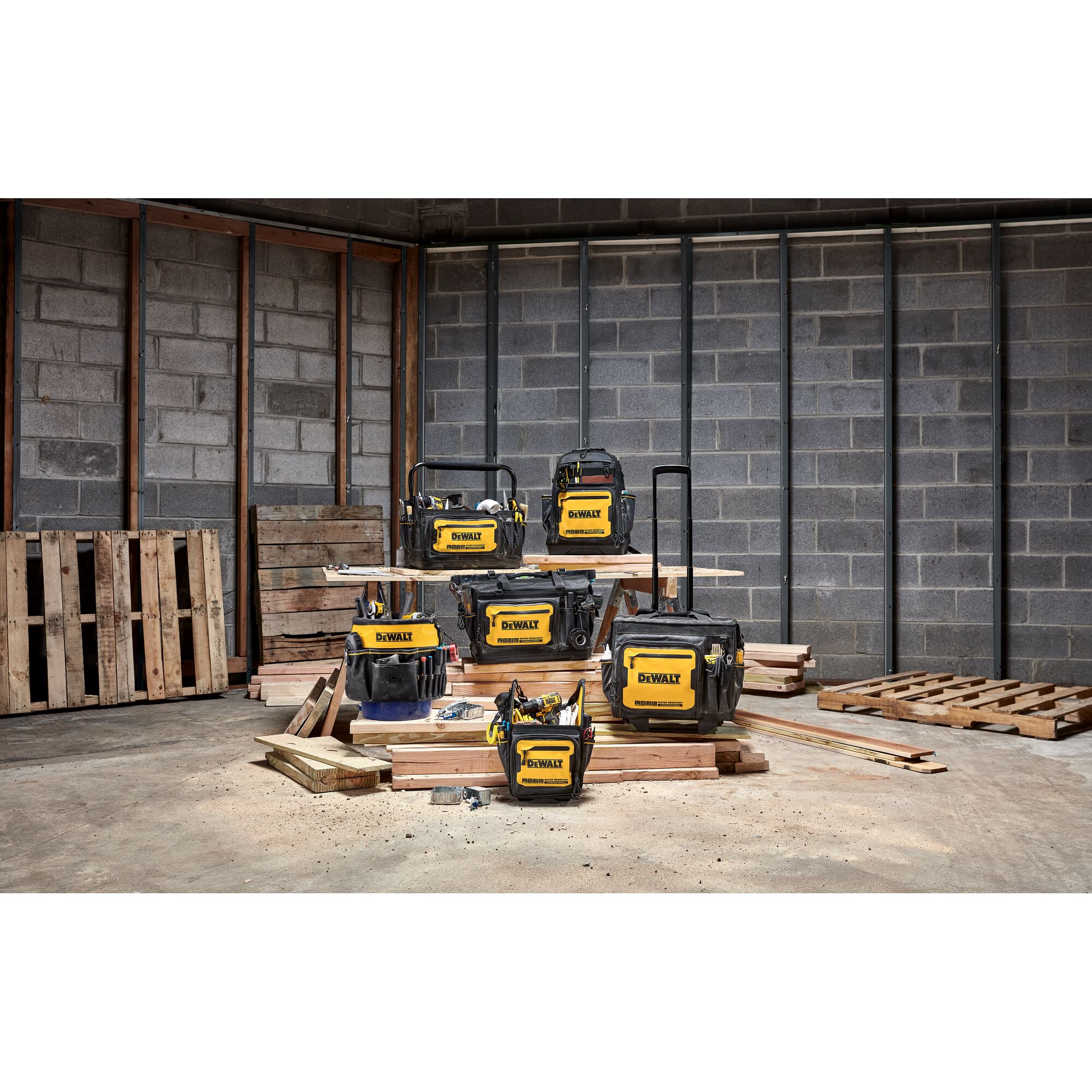 DEWALT Soft Storage Family Shot on  featuring Lowe's bucket