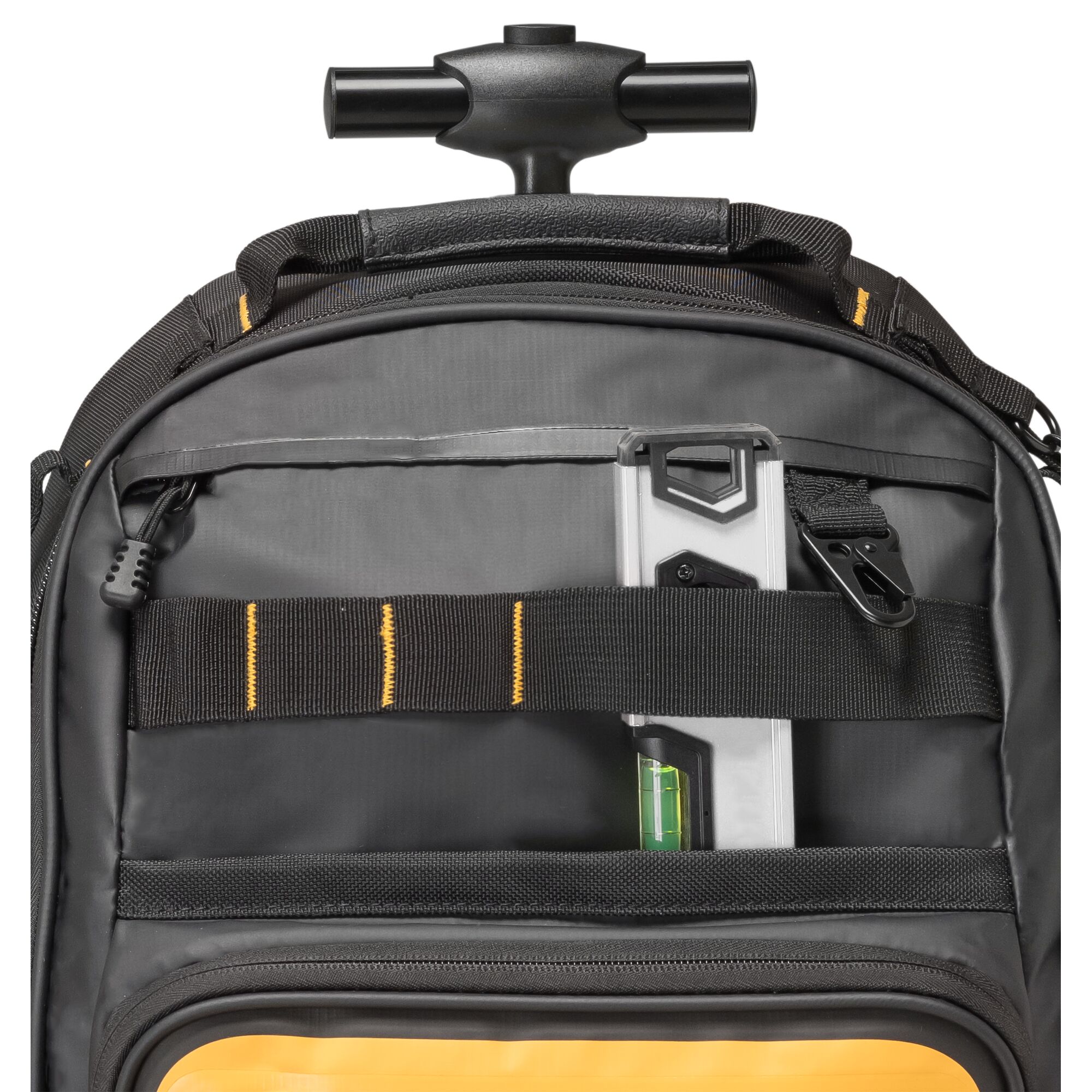 Tool storge feature of the Dewalt Pro Backpack on Wheels