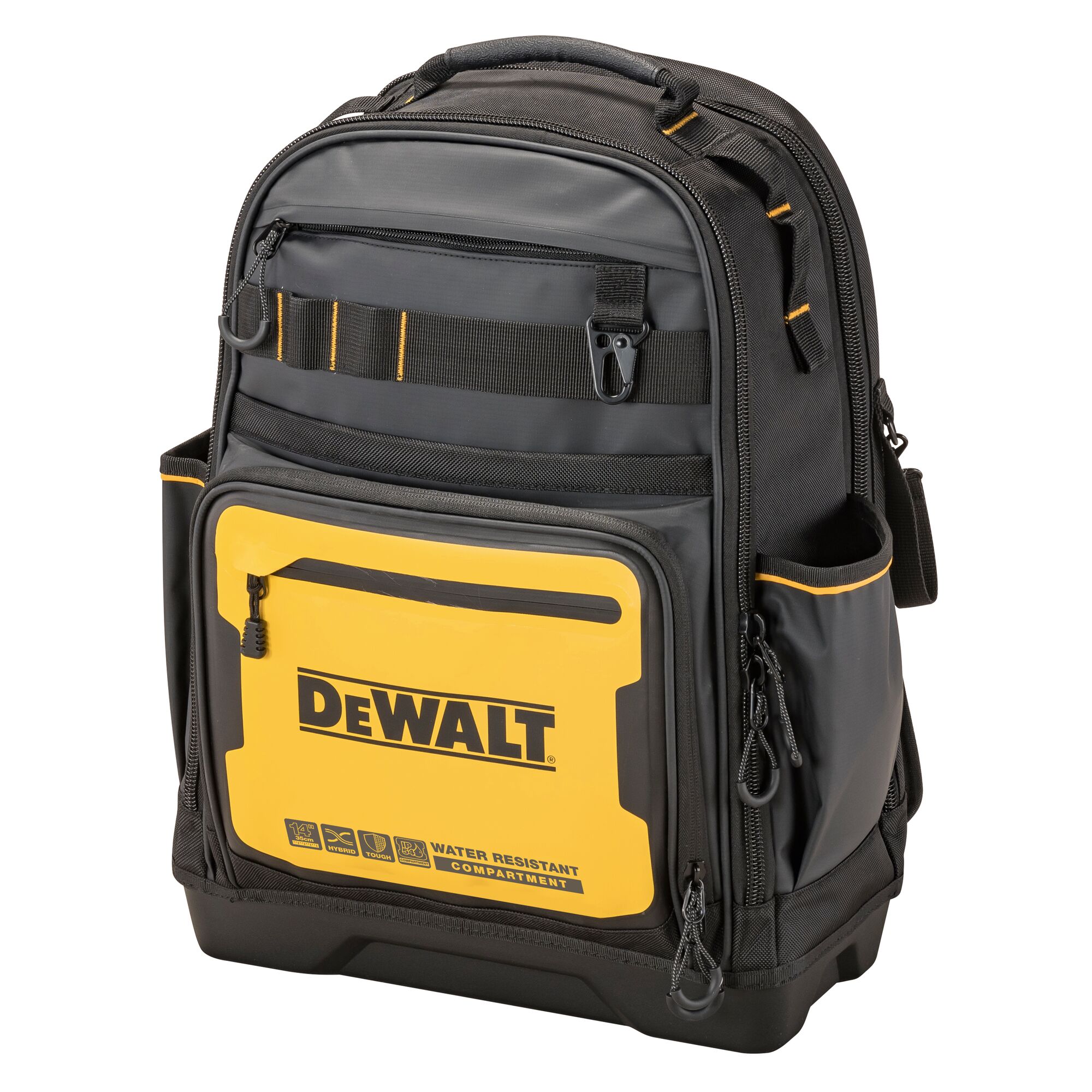 Angle view of the Dewalt Pro Backpack